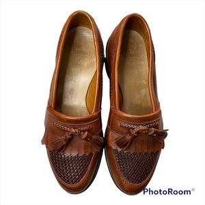 Allen Edmonds Cody 1849 Chili/Weave Leather Tassel Loafers Mens Sz 9 D 02857